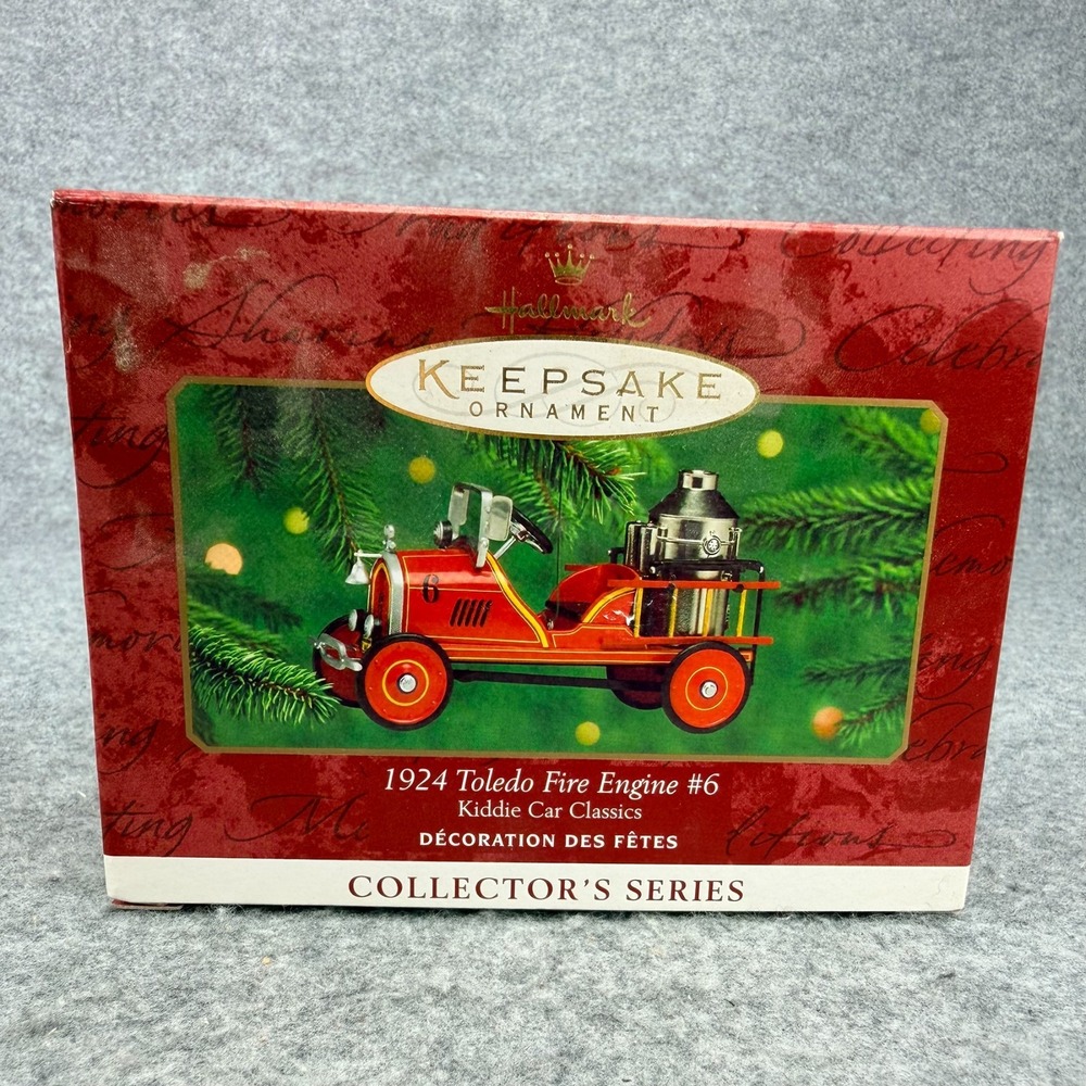 1924 TOLEDO FIRE ENGINE #6 Kiddie Car Classic 2000 Hallmark Keepsake Ornament